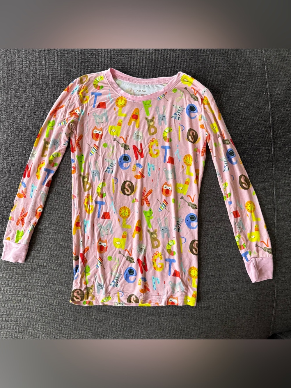 Little Sleepies Bamboo Pink Alphabet Animal Friend Pajama Long Sleeve 9/10 - Picture 2 of 4